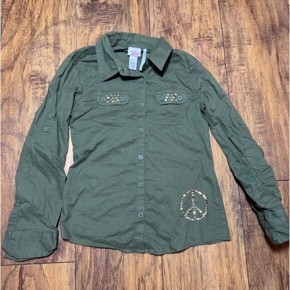 Justice Girls Size 10 Bundle 5-Piece 2010s Clothes Peace Sign Dress Shorts Tops - Picture 7 of 10